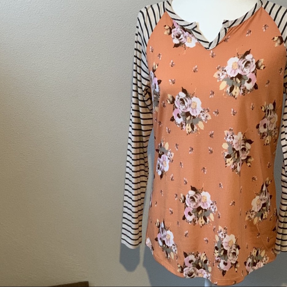 Floral/Peach Raglan